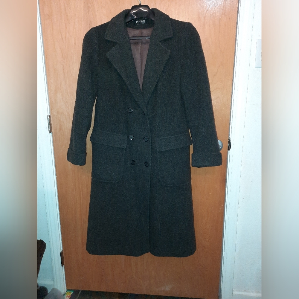 Forecaster of Boston Womens Pea Coat Trench Sz 14 13/14 Charcoal Grey Black Nice